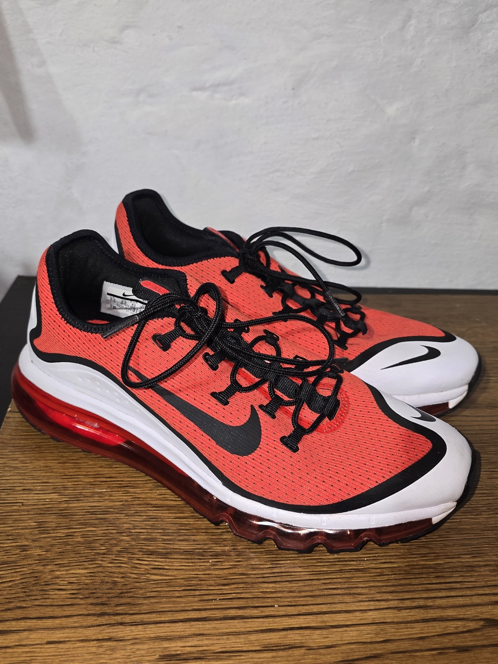 Nike Air Max More Habanero Red Men's 9.5 Running Shoes Black White AR1944-600 - Picture 3 of 8